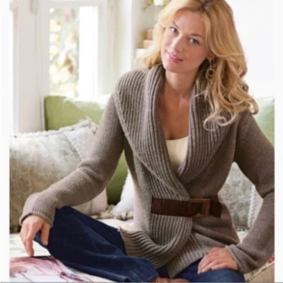 NEW Soft Surroundings Shawl Collar Cardigan size small wool cashmere blend women - Picture 3 of 9